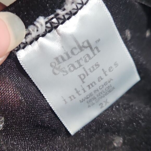 GuC Black Sheer w/Glitter Polka Dot Sexy Slip Dress - Picture 7 of 7